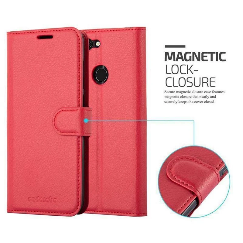 Cadorabo Hülle kompatibel mit ZTE Blade V9 Schutzhülle mit Magnetverschluss, Standfunktion und Kartenfach