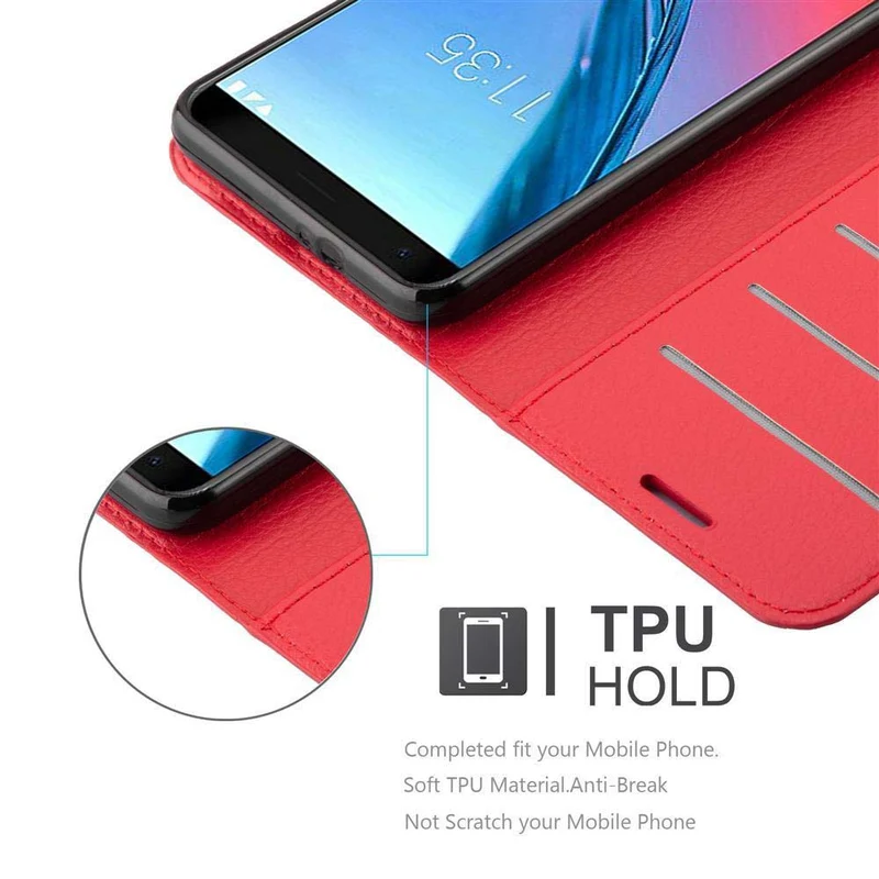 Cadorabo Hülle kompatibel mit ZTE Blade V9 Schutzhülle mit Magnetverschluss, Standfunktion und Kartenfach