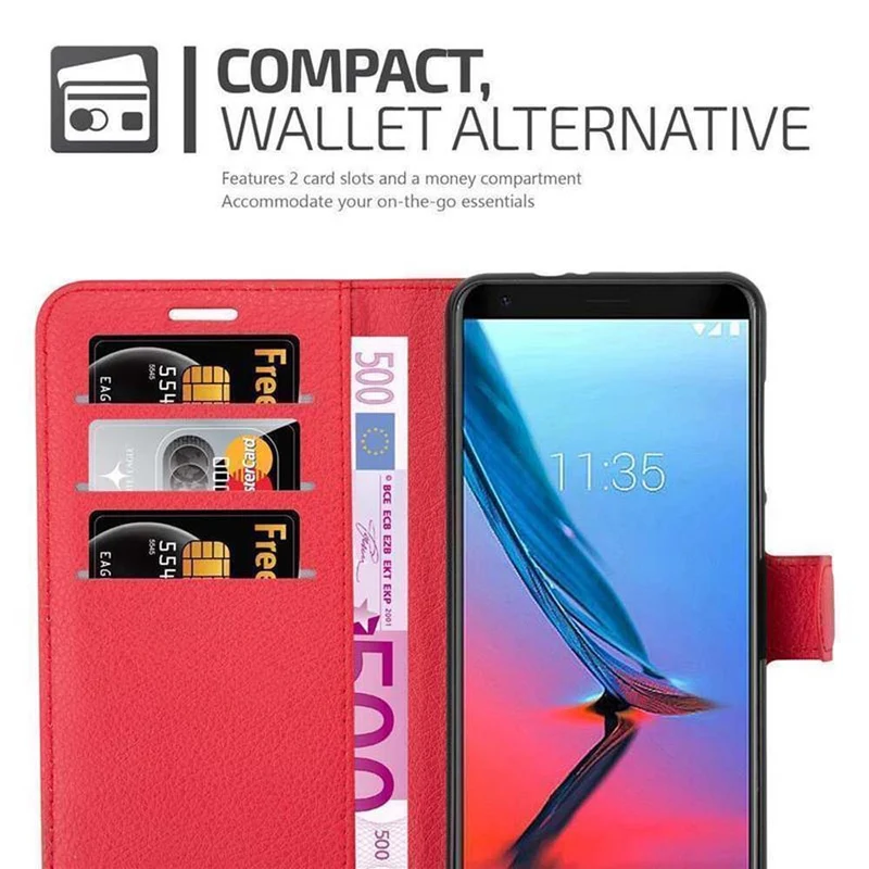 Cadorabo Hülle kompatibel mit ZTE Blade V9 Schutzhülle mit Magnetverschluss, Standfunktion und Kartenfach