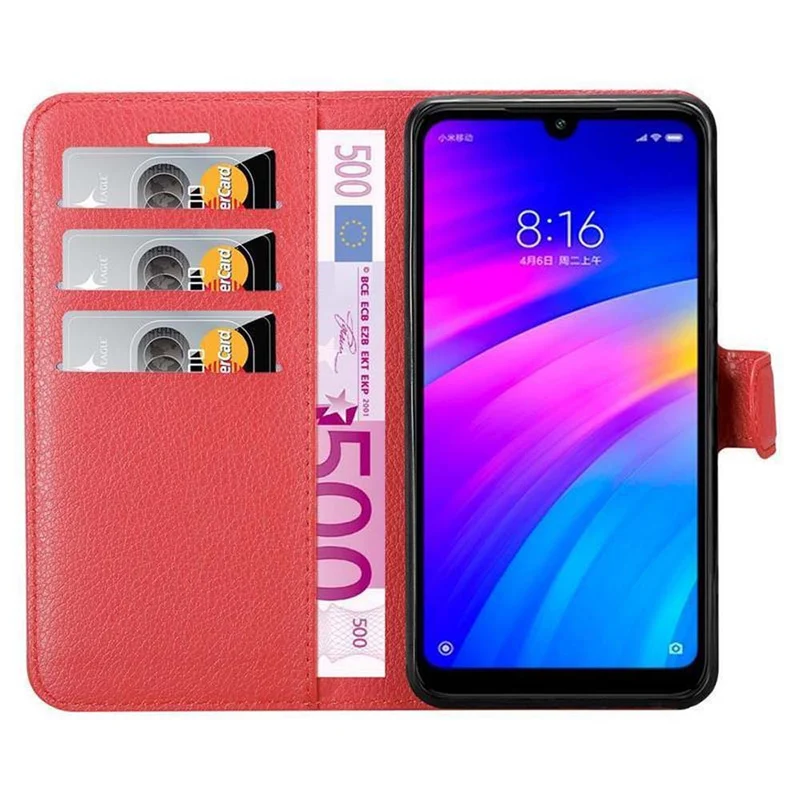 Cadorabo Hülle kompatibel mit Xiaomi RedMi 7 Schutzhülle mit Magnetverschluss, Standfunktion und Kartenfach