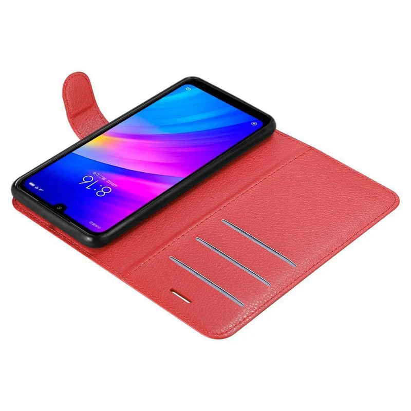 Cadorabo Hülle kompatibel mit Xiaomi RedMi 7 Schutzhülle mit Magnetverschluss, Standfunktion und Kartenfach