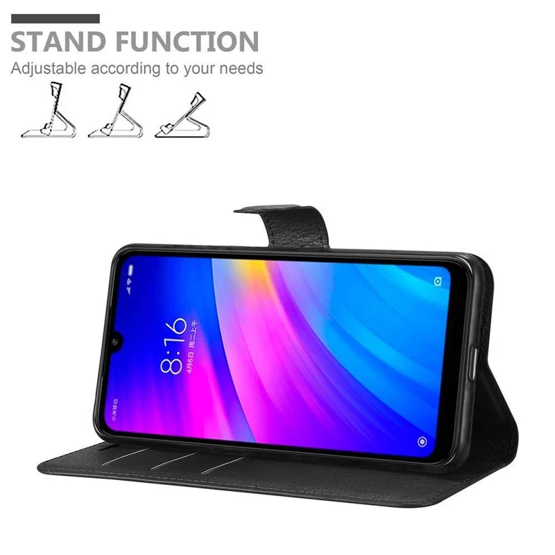 Cadorabo Hülle kompatibel mit Xiaomi RedMi 7 Schutzhülle mit Magnetverschluss, Standfunktion und Kartenfach