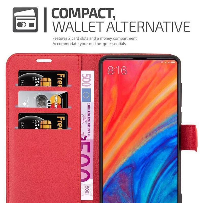 Cadorabo Hülle kompatibel mit Xiaomi Mi MIX 2S Schutzhülle mit Magnetverschluss, Standfunktion und Kartenfach