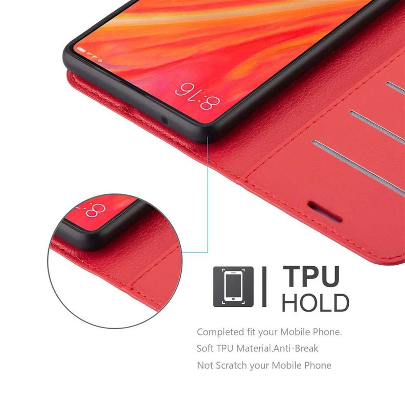 Cadorabo Hülle kompatibel mit Xiaomi Mi MIX 2S Schutzhülle mit Magnetverschluss, Standfunktion und Kartenfach