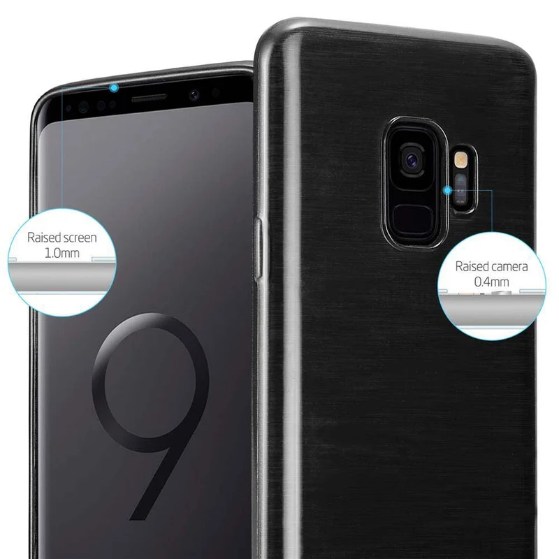 Cadorabo Hülle kompatibel mit Samsung Galaxy S9 Schutzhülle aus flexiblem TPU Silikon im Brushed Design