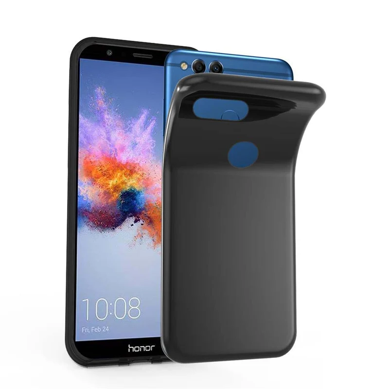 Cadorabo Hülle kompatibel mit Honor 7X Schutzhülle aus flexiblem TPU Silikon