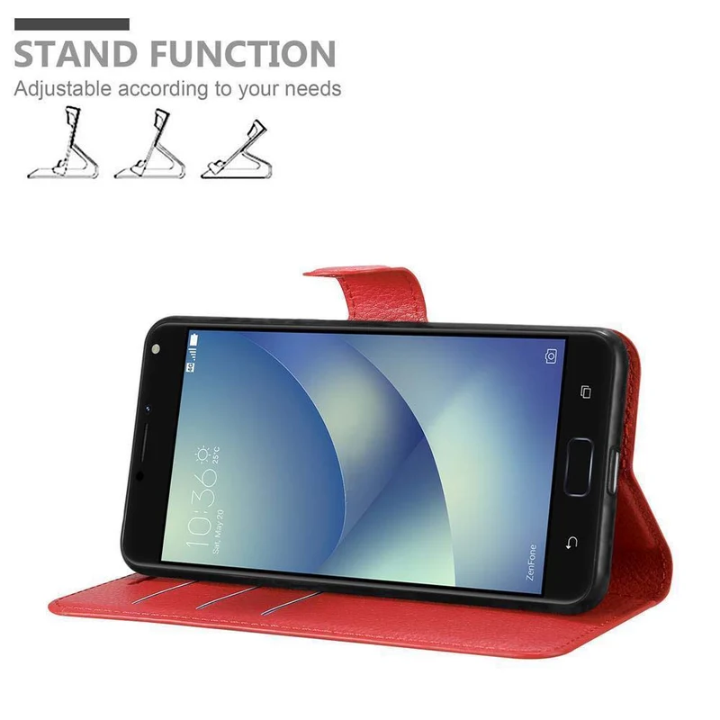 Cadorabo Hülle kompatibel mit Asus ZenFone 4 MAX (5.5 Zoll) Schutzhülle mit Magnetverschluss, Standfunktion und Kartenfach