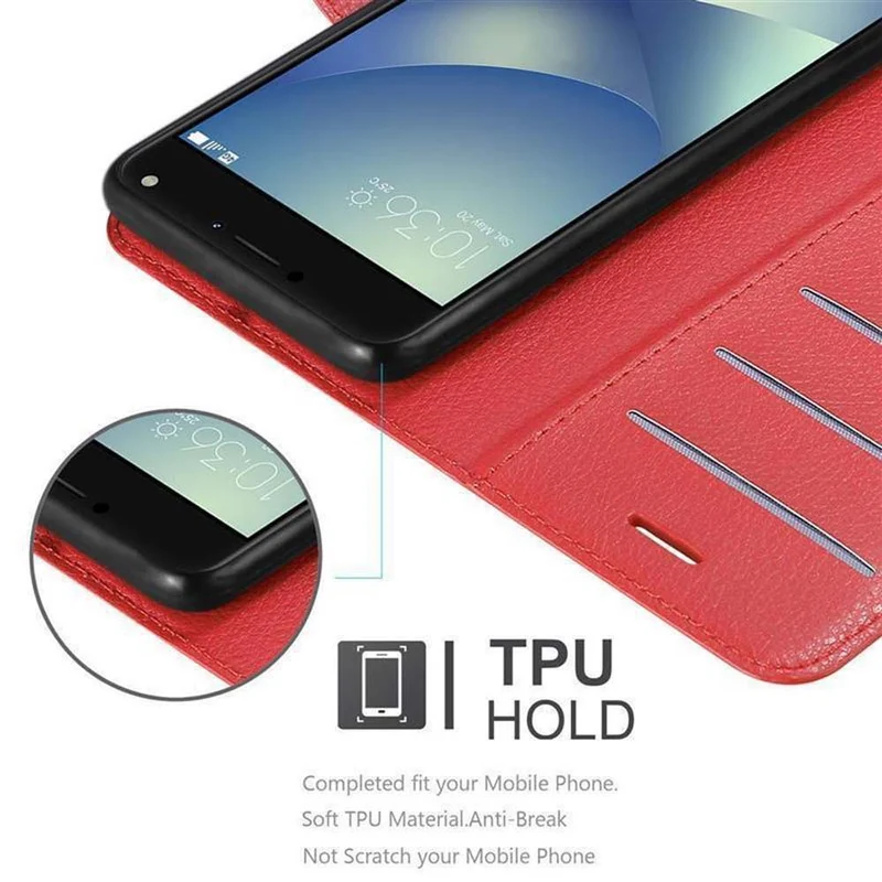 Cadorabo Hülle kompatibel mit Asus ZenFone 4 MAX (5.5 Zoll) Schutzhülle mit Magnetverschluss, Standfunktion und Kartenfach