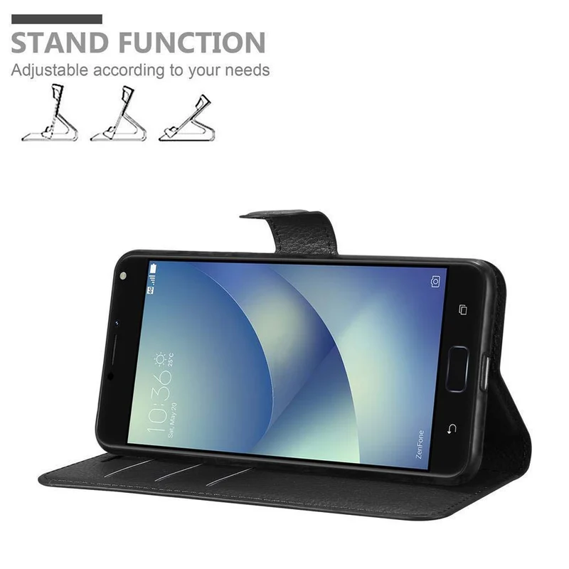 Cadorabo Hülle kompatibel mit Asus ZenFone 4 MAX (5.5 Zoll) Schutzhülle mit Magnetverschluss, Standfunktion und Kartenfach