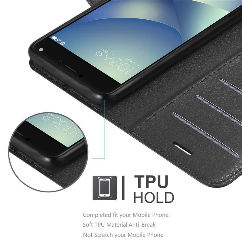 Cadorabo Hülle kompatibel mit Asus ZenFone 4 MAX (5.5 Zoll) Schutzhülle mit Magnetverschluss, Standfunktion und Kartenfach