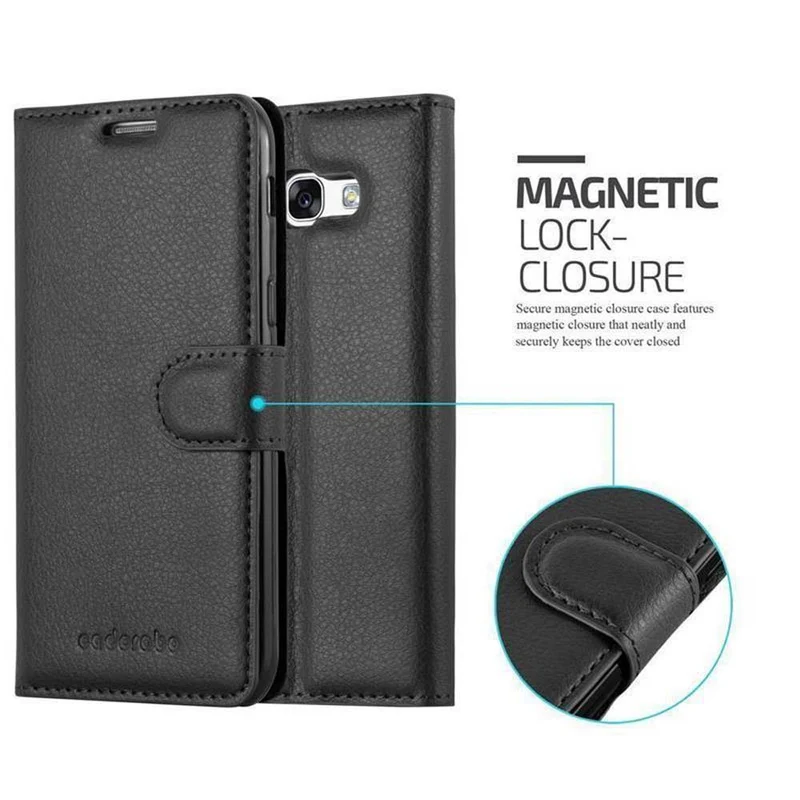 Cadorabo Hülle kompatibel mit Samsung Galaxy A7 2017 Schutzhülle mit Magnetverschluss, Standfunktion und Kartenfach