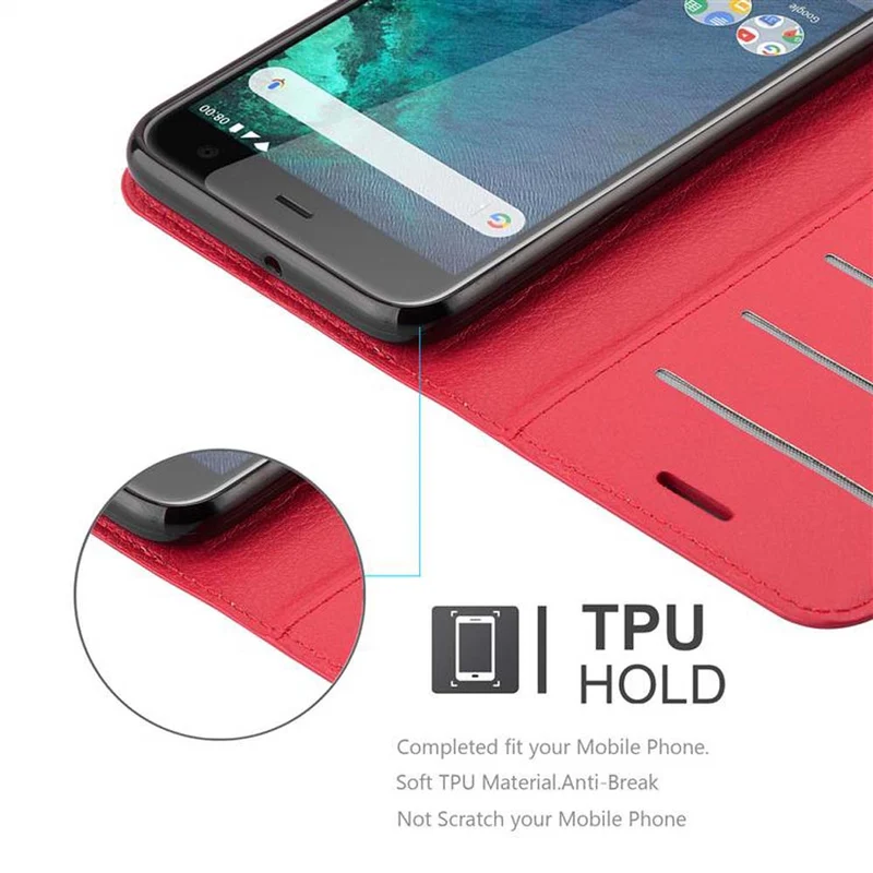 Cadorabo Hülle kompatibel mit HTC U11 LIFE Schutzhülle mit Magnetverschluss, Standfunktion und Kartenfach