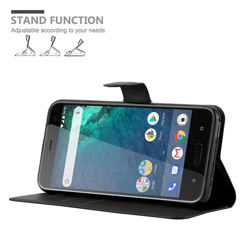 Cadorabo Hülle kompatibel mit HTC U11 LIFE Schutzhülle mit Magnetverschluss, Standfunktion und Kartenfach