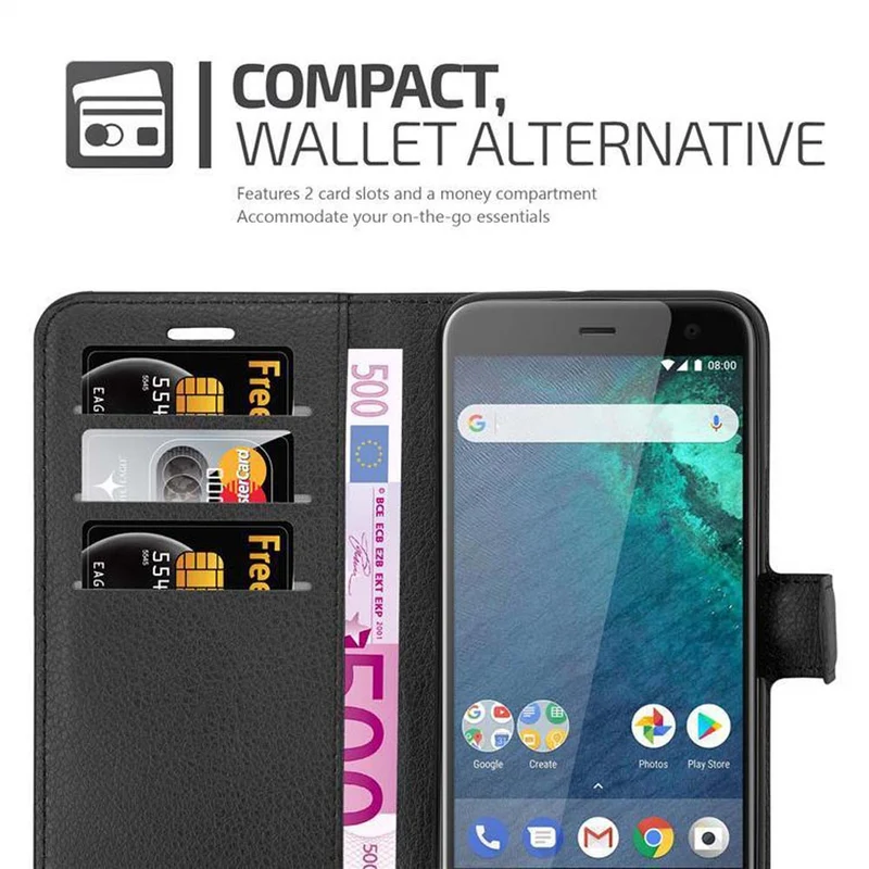 Cadorabo Hülle kompatibel mit HTC U11 LIFE Schutzhülle mit Magnetverschluss, Standfunktion und Kartenfach