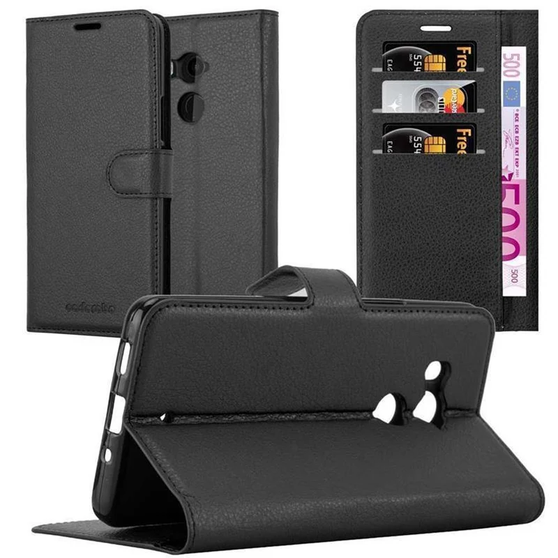 Cadorabo Hülle kompatibel mit HTC U11 PLUS Schutzhülle mit Magnetverschluss, Standfunktion und Kartenfach