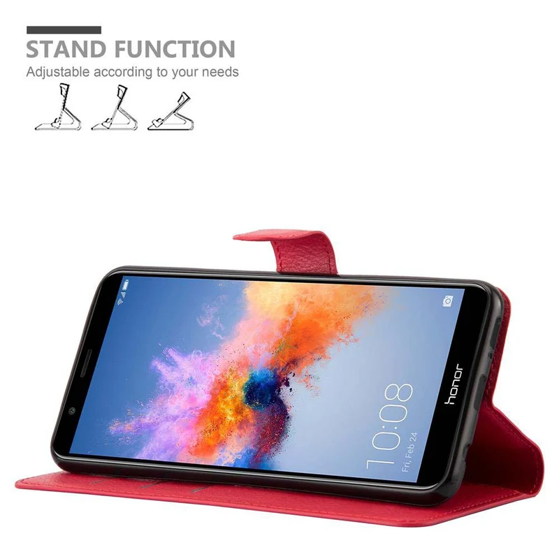 Cadorabo Hülle kompatibel mit Honor 7X Schutzhülle mit Magnetverschluss, Standfunktion und Kartenfach