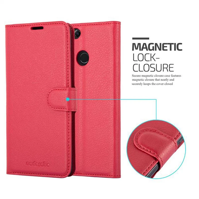 Cadorabo Hülle kompatibel mit Honor 7X Schutzhülle mit Magnetverschluss, Standfunktion und Kartenfach