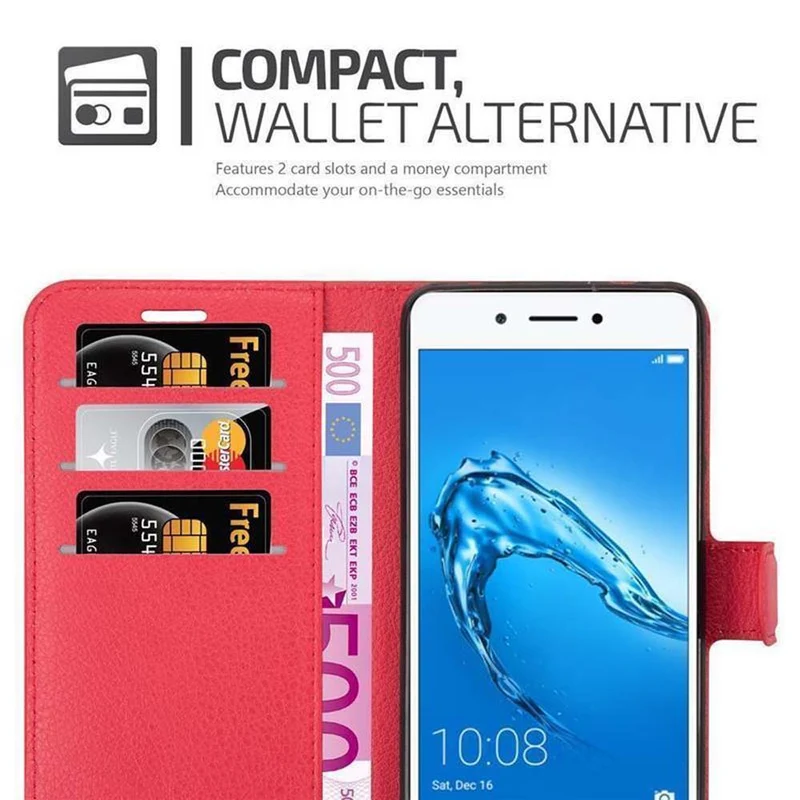 Cadorabo Hülle kompatibel mit Honor 6C Schutzhülle mit Magnetverschluss, Standfunktion und Kartenfach