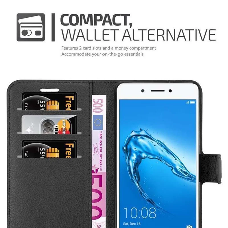 Cadorabo Hülle kompatibel mit Honor 6C Schutzhülle mit Magnetverschluss, Standfunktion und Kartenfach