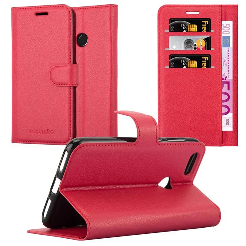 Cadorabo Hülle kompatibel mit Huawei Y6 PRO 2017 Schutzhülle mit Magnetverschluss, Standfunktion und Kartenfach