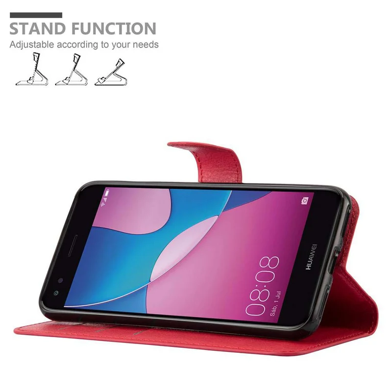 Cadorabo Hülle kompatibel mit Huawei Y6 PRO 2017 Schutzhülle mit Magnetverschluss, Standfunktion und Kartenfach