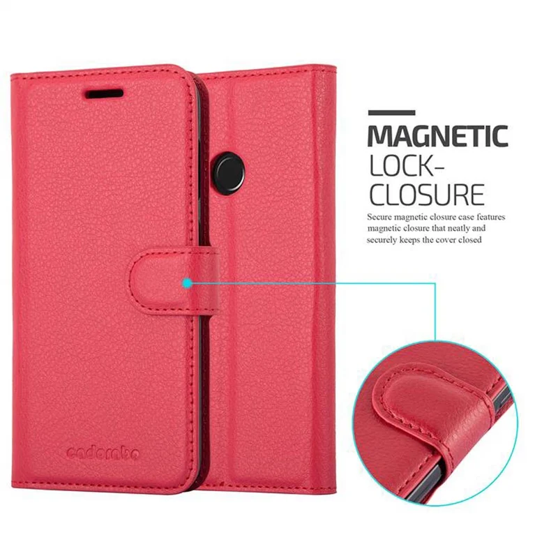 Cadorabo Hülle kompatibel mit Huawei Y6 PRO 2017 Schutzhülle mit Magnetverschluss, Standfunktion und Kartenfach
