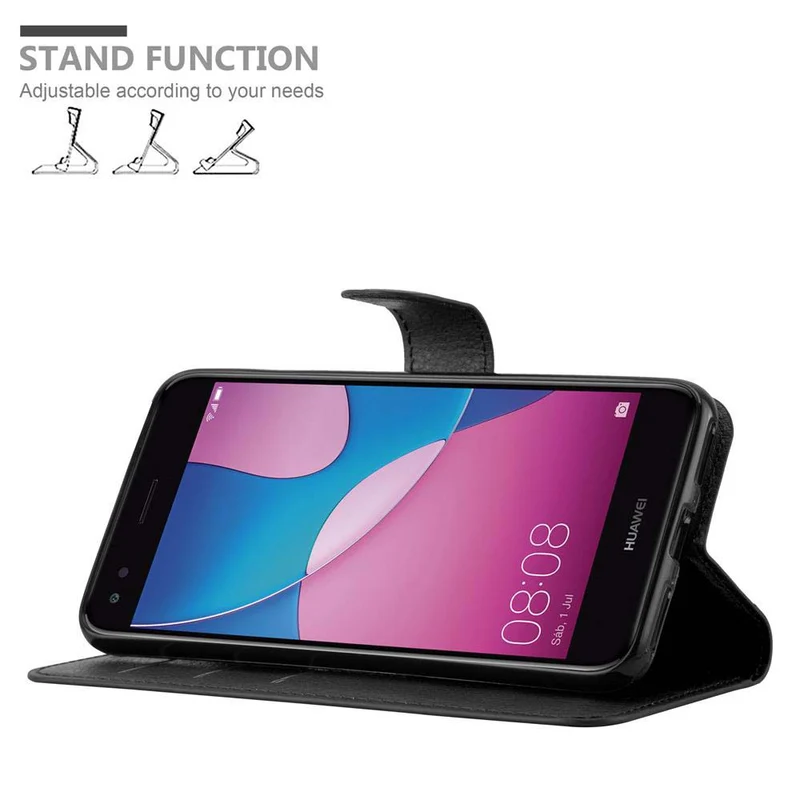 Cadorabo Hülle kompatibel mit Huawei Y6 PRO 2017 Schutzhülle mit Magnetverschluss, Standfunktion und Kartenfach