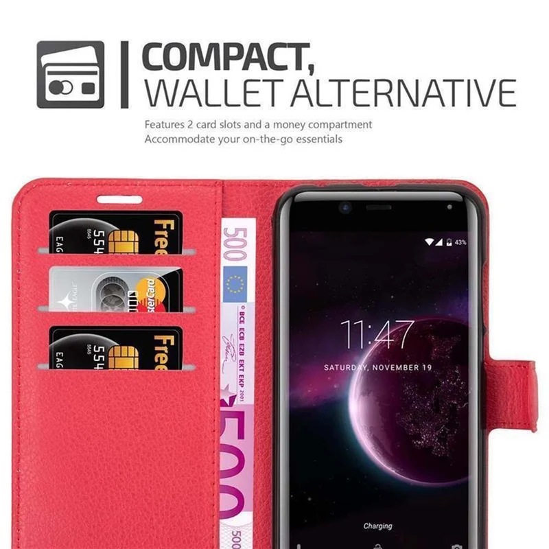Cadorabo Hülle kompatibel mit Cubot MAGIC Schutzhülle mit Magnetverschluss, Standfunktion und Kartenfach