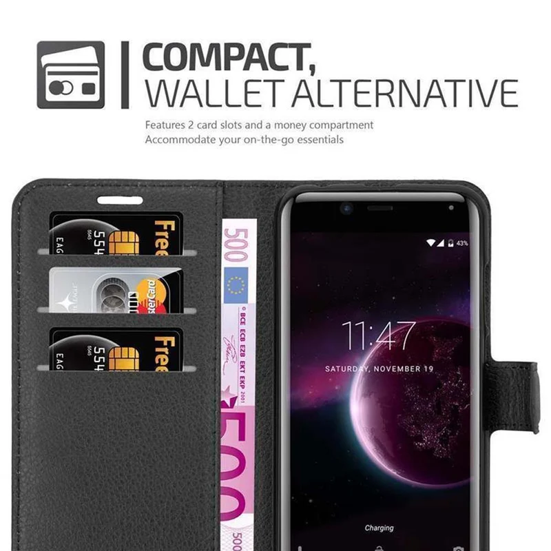 Cadorabo Hülle kompatibel mit Cubot MAGIC Schutzhülle mit Magnetverschluss, Standfunktion und Kartenfach