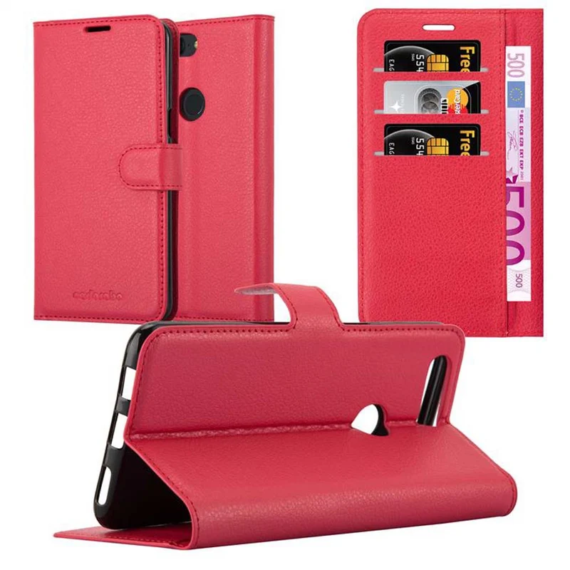 Cadorabo Hülle kompatibel mit OnePlus 5T Schutzhülle mit Magnetverschluss, Standfunktion und Kartenfach