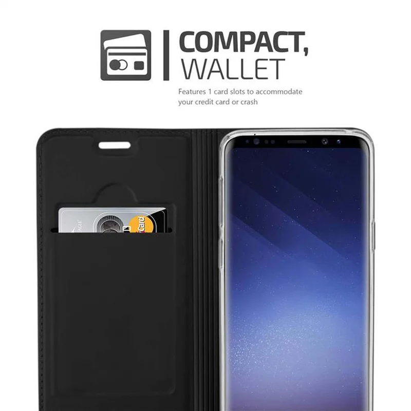 Cadorabo Hülle kompatibel mit Samsung Galaxy S9 Schutzhülle mit Magnetverschluss, Standfunktion und Kartenfach