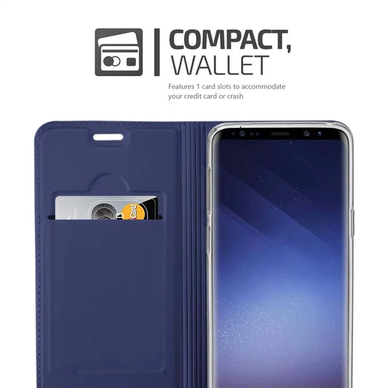 Cadorabo Hülle kompatibel mit Samsung Galaxy S9 Schutzhülle mit Magnetverschluss, Standfunktion und Kartenfach