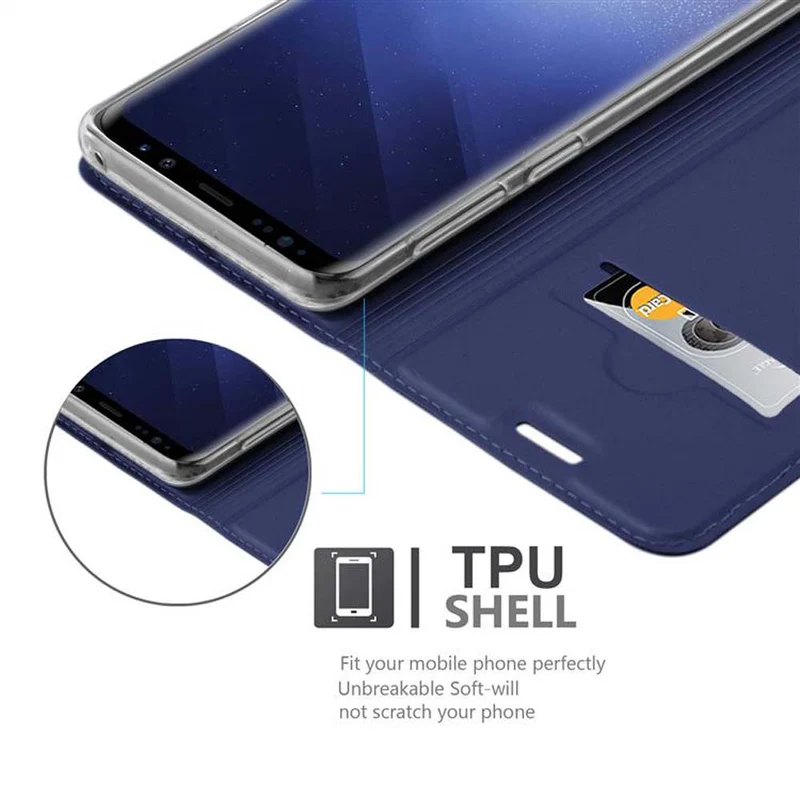 Cadorabo Hülle kompatibel mit Samsung Galaxy S9 Schutzhülle mit Magnetverschluss, Standfunktion und Kartenfach