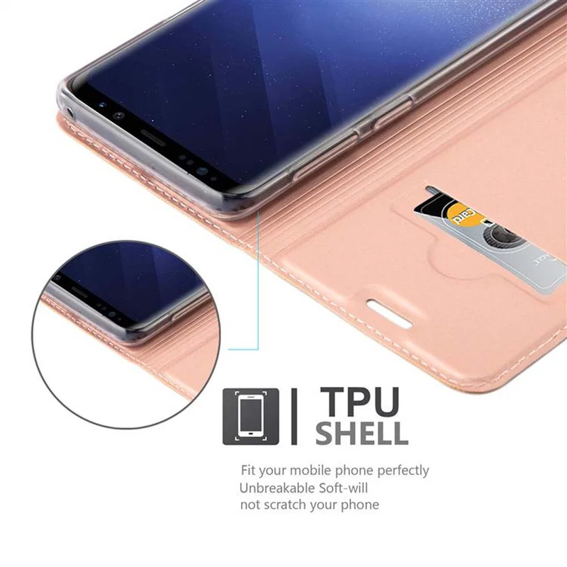 Cadorabo Hülle kompatibel mit Samsung Galaxy S9 Schutzhülle mit Magnetverschluss, Standfunktion und Kartenfach