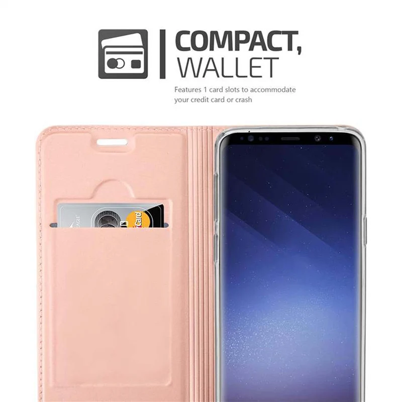 Cadorabo Hülle kompatibel mit Samsung Galaxy S9 Schutzhülle mit Magnetverschluss, Standfunktion und Kartenfach