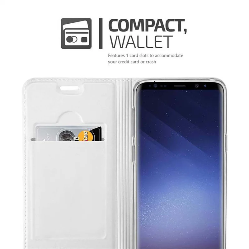 Cadorabo Hülle kompatibel mit Samsung Galaxy S9 Schutzhülle mit Magnetverschluss, Standfunktion und Kartenfach