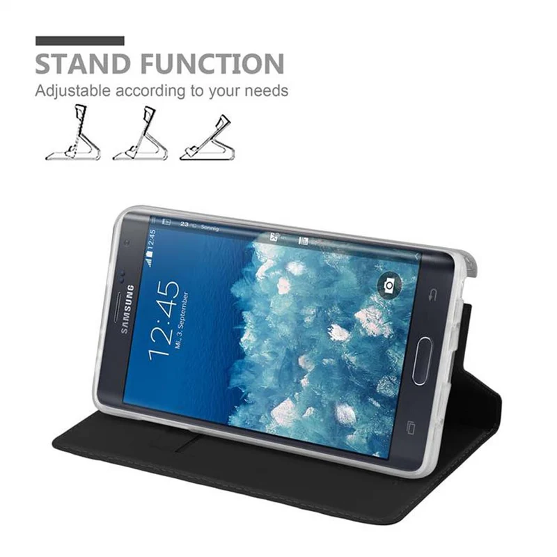 Cadorabo Hülle kompatibel mit Samsung Galaxy NOTE EDGE Schutzhülle mit Magnetverschluss, Standfunktion und Kartenfach