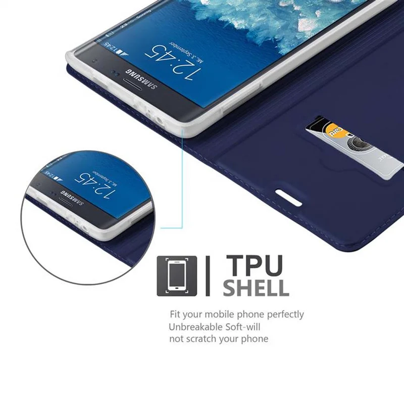 Cadorabo Hülle kompatibel mit Samsung Galaxy NOTE EDGE Schutzhülle mit Magnetverschluss, Standfunktion und Kartenfach
