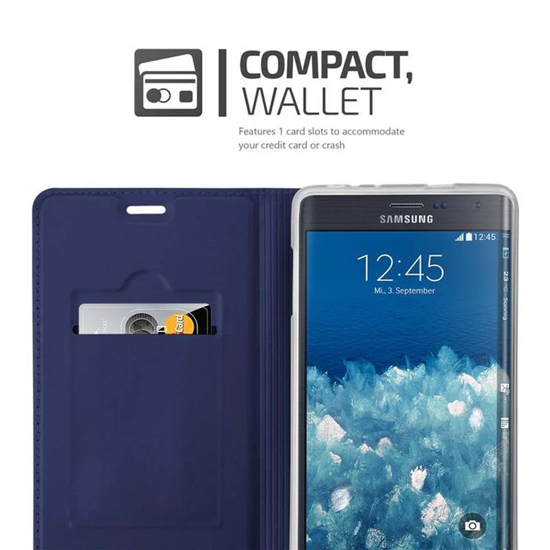 Cadorabo Hülle kompatibel mit Samsung Galaxy NOTE EDGE Schutzhülle mit Magnetverschluss, Standfunktion und Kartenfach