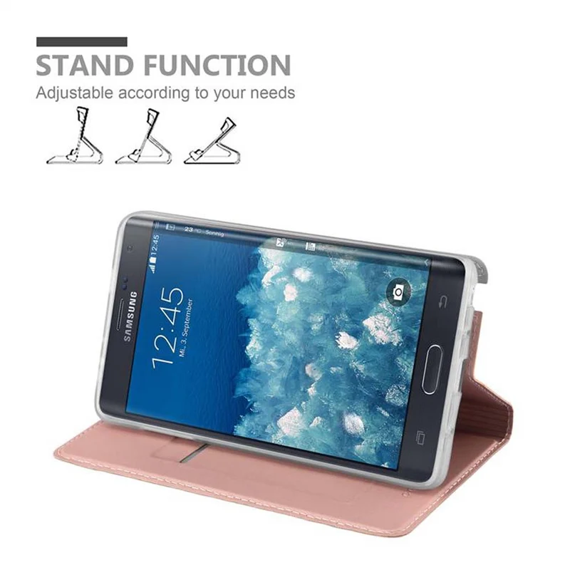 Cadorabo Hülle kompatibel mit Samsung Galaxy NOTE EDGE Schutzhülle mit Magnetverschluss, Standfunktion und Kartenfach