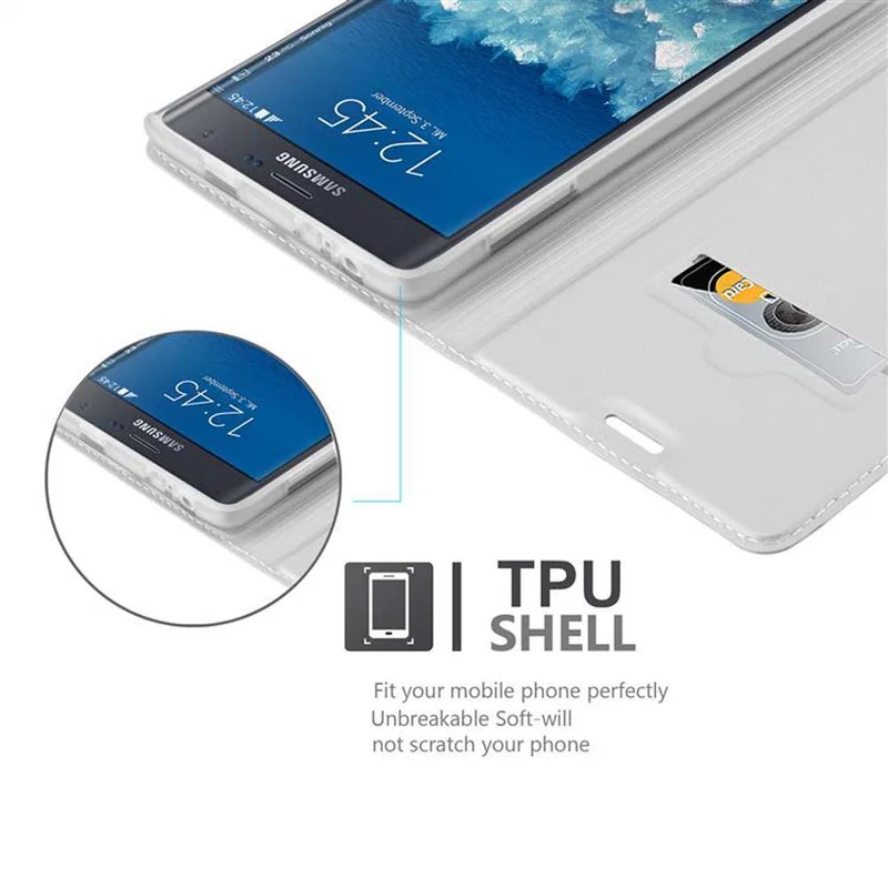 Cadorabo Hülle kompatibel mit Samsung Galaxy NOTE EDGE Schutzhülle mit Magnetverschluss, Standfunktion und Kartenfach