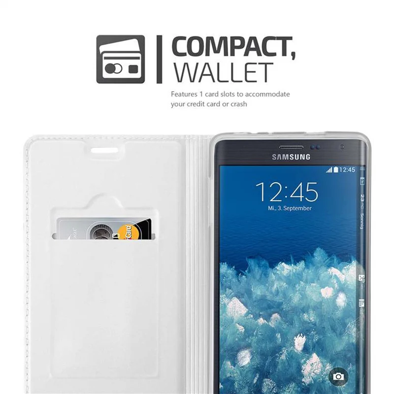 Cadorabo Hülle kompatibel mit Samsung Galaxy NOTE EDGE Schutzhülle mit Magnetverschluss, Standfunktion und Kartenfach