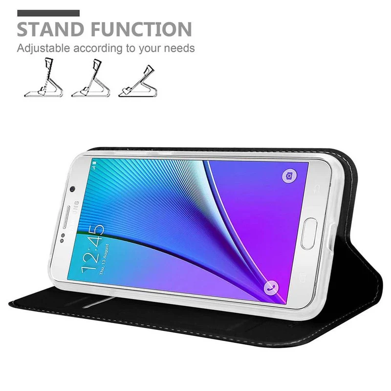 Cadorabo Hülle kompatibel mit Samsung Galaxy NOTE 5 Schutzhülle mit Magnetverschluss, Standfunktion und Kartenfach