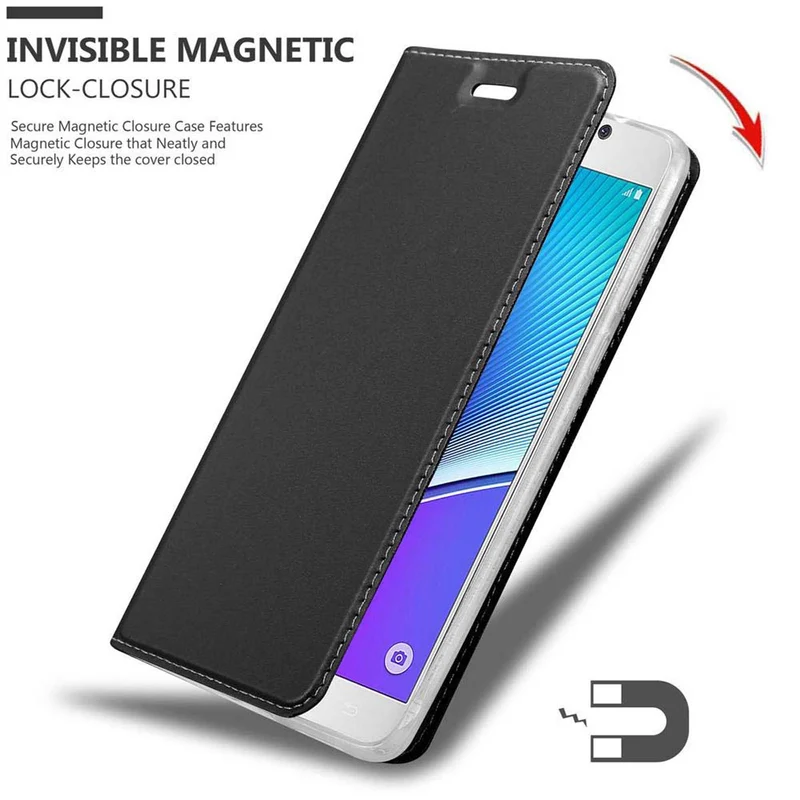 Cadorabo Hülle kompatibel mit Samsung Galaxy NOTE 5 Schutzhülle mit Magnetverschluss, Standfunktion und Kartenfach