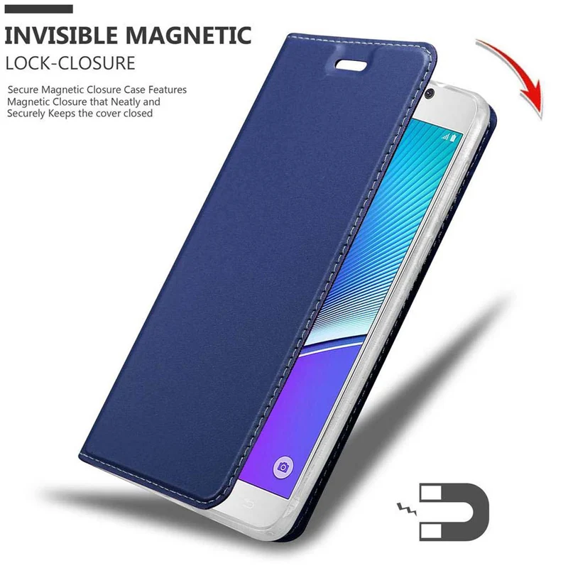 Cadorabo Hülle kompatibel mit Samsung Galaxy NOTE 5 Schutzhülle mit Magnetverschluss, Standfunktion und Kartenfach