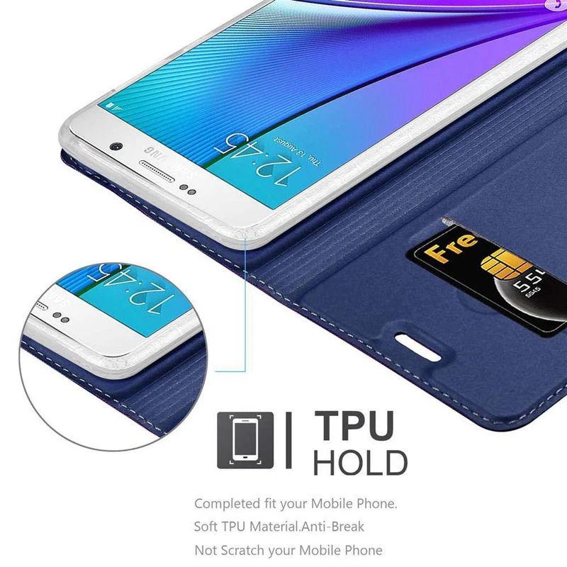Cadorabo Hülle kompatibel mit Samsung Galaxy NOTE 5 Schutzhülle mit Magnetverschluss, Standfunktion und Kartenfach