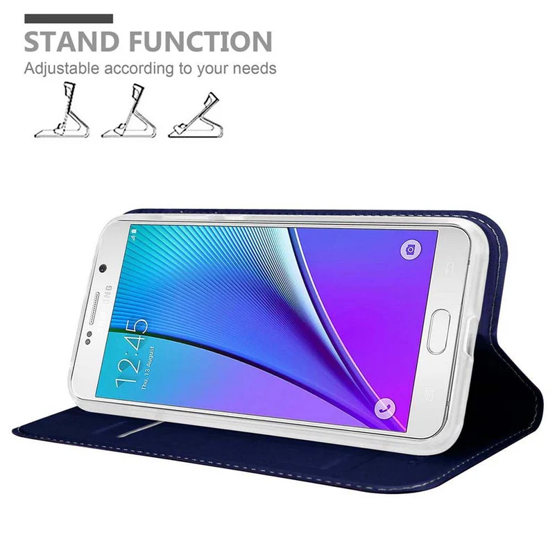 Cadorabo Hülle kompatibel mit Samsung Galaxy NOTE 5 Schutzhülle mit Magnetverschluss, Standfunktion und Kartenfach