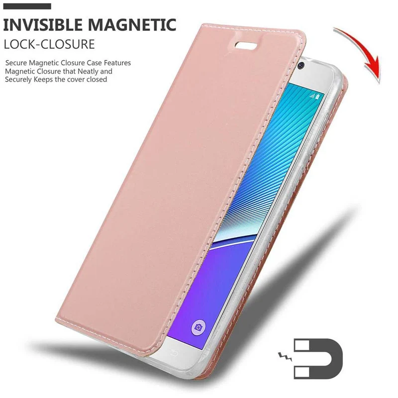Cadorabo Hülle kompatibel mit Samsung Galaxy NOTE 5 Schutzhülle mit Magnetverschluss, Standfunktion und Kartenfach