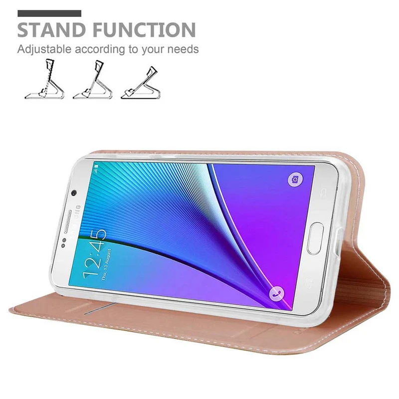 Cadorabo Hülle kompatibel mit Samsung Galaxy NOTE 5 Schutzhülle mit Magnetverschluss, Standfunktion und Kartenfach