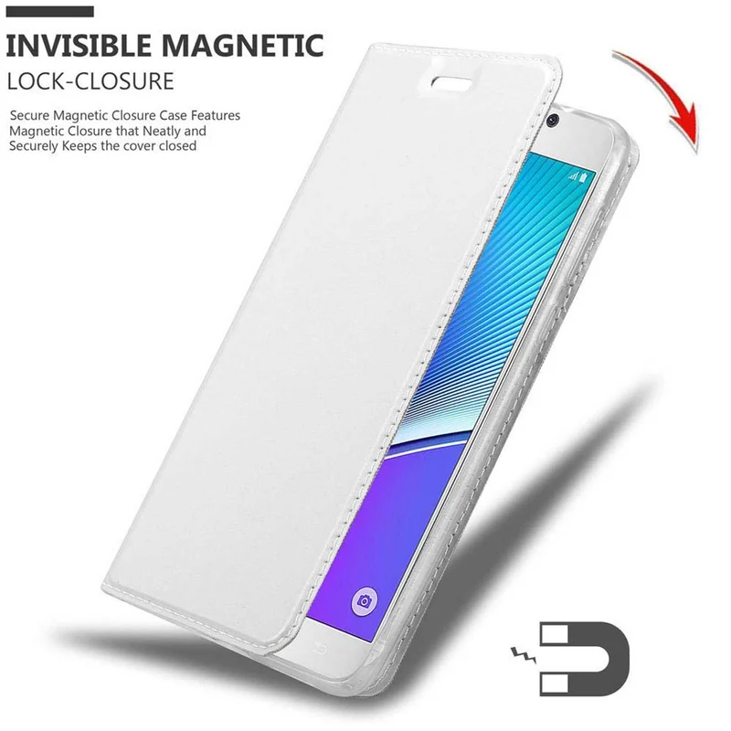 Cadorabo Hülle kompatibel mit Samsung Galaxy NOTE 5 Schutzhülle mit Magnetverschluss, Standfunktion und Kartenfach